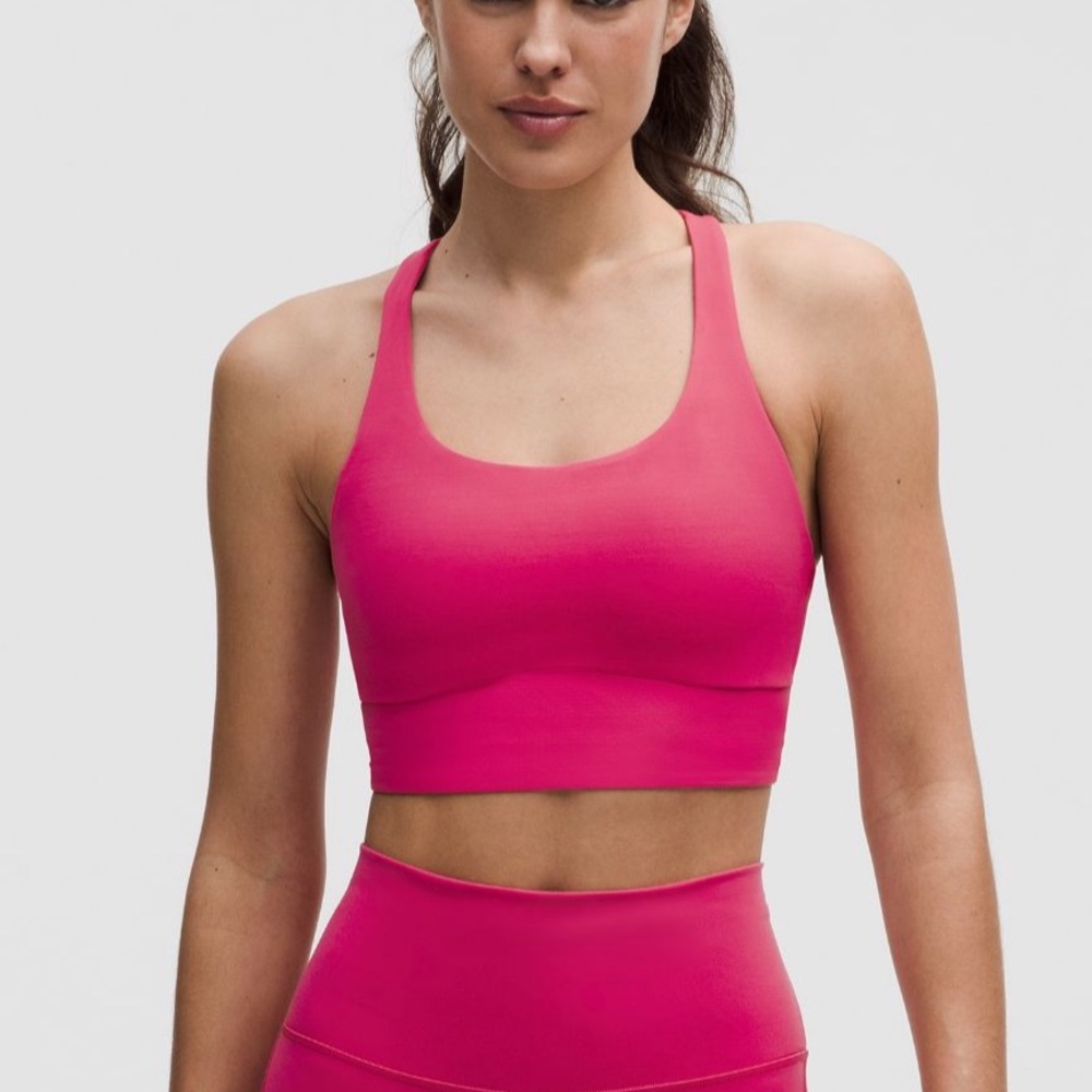 LULULEMON ENERGY LONGLINE BRA RASBERRY COULIS SIZE 6
